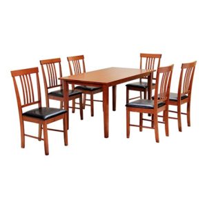 Makimi Large Dining Set In Mahogany With 6 Chairs