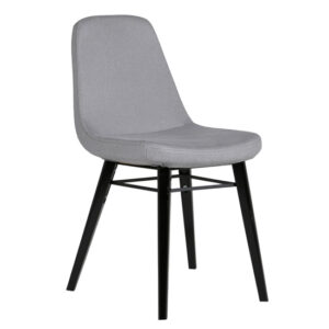 Jecca Fabric Dining Chair With Black Legs In Grey