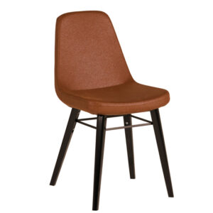 Jecca Fabric Dining Chair With Black Legs In Tawny