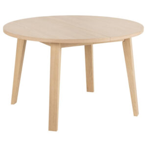 Alisto Wooden Extending Dining Table Round In Oak White