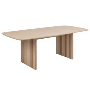 Calais Wooden Rectangular Dining Table In White Oak