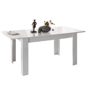 Jining High Gloss Extending Dining Table In White