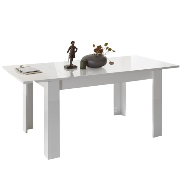 Jining High Gloss Extending Dining Table In White