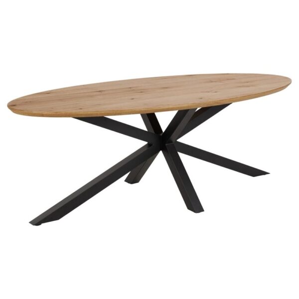 Hyeres Wooden Oval Dining Table In Wild Oak