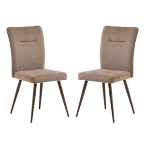 Mason Mocha Fabric Dining Chairs With Wenge Legs In Pair