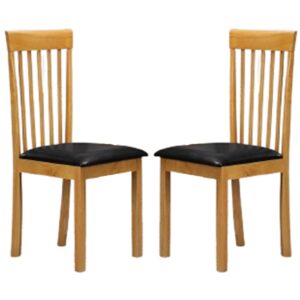 Aalto Oak Wooden Dining Chairs In Pair