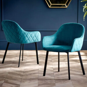 Lajas Teal Velvet Dining Chairs - Pair